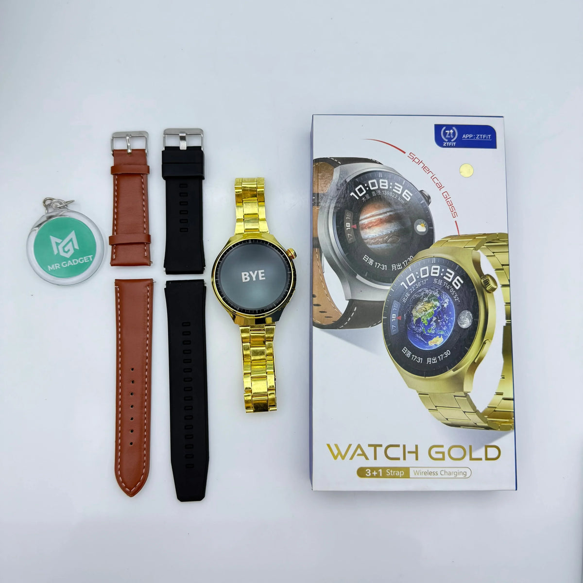 Watch Gold 3+1 with wireless charging 3D spherical glass Smart Watch