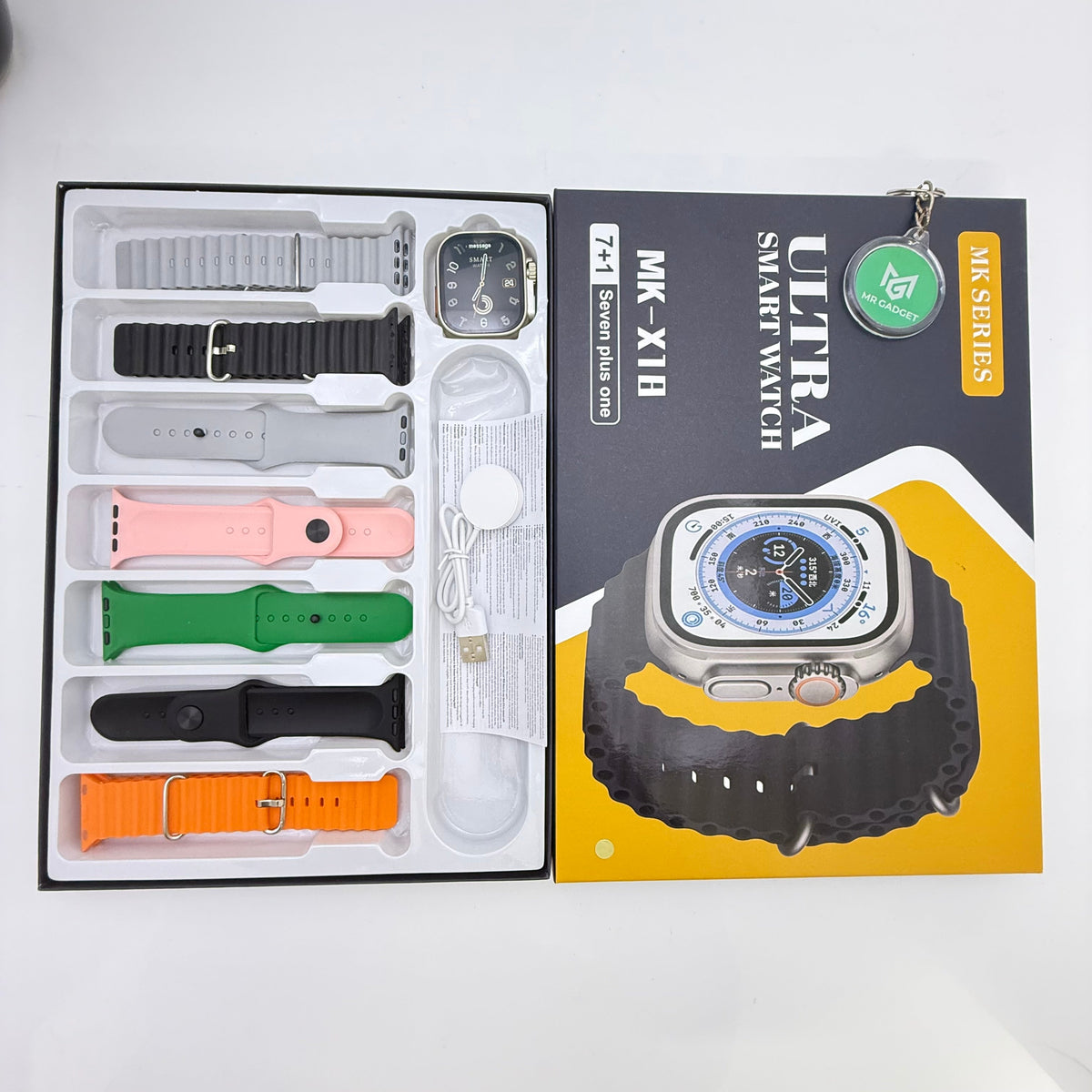 MK-X18 Ultra Smart Watch Bluetooth Calling | Fitness Tracker | 7+1 Multi-Function | Stylish Rugged Design | Compatible with Android & iOS