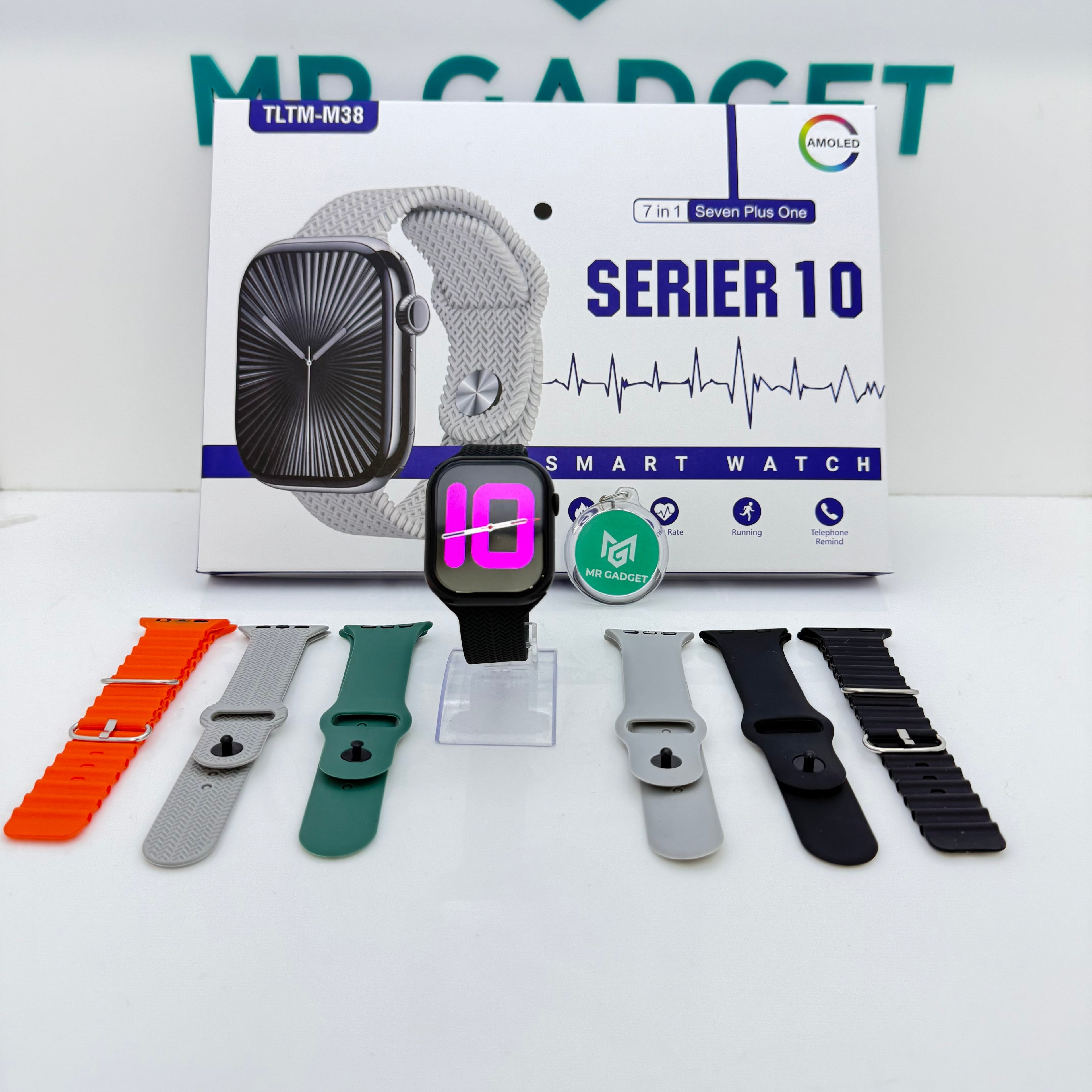 Series 10 Smart Watch With Seven Straps , Amoled Display (TLTM- M38)