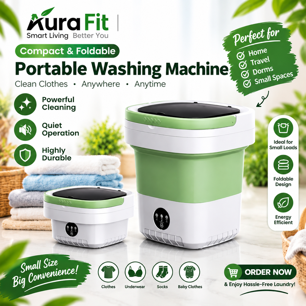 Portable Folding Mini Washing Machine with Sterilization and Drying 3 Washing Modes