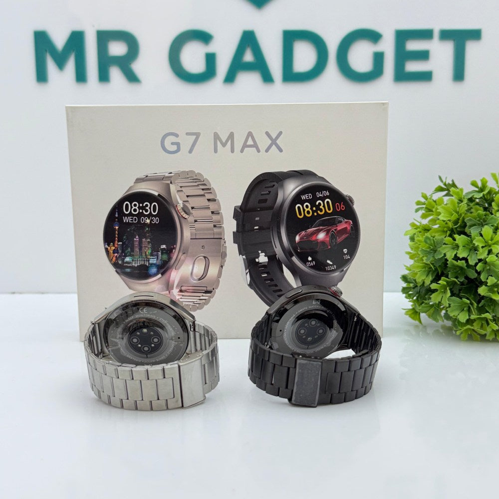 G7 Max Smart Watch | Round Dial | Stainless Steel