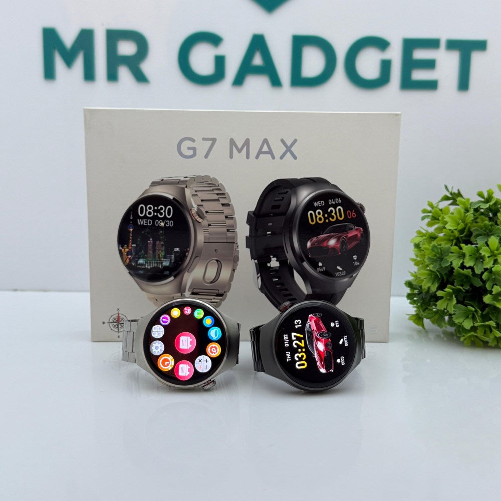 G7 Max Smart Watch | Round Dial | Stainless Steel