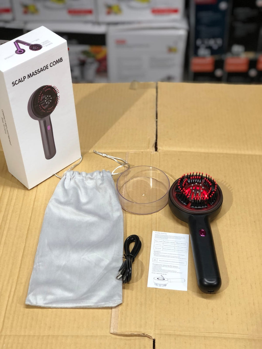 Head Scalp Electric Massager Comb with 2 In 1 Hair Oil Applicator