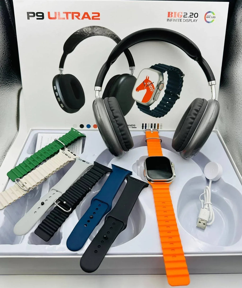 P9 Ultra 2 Smart Watch Combo with Headphones – Advanced Wearable Technology