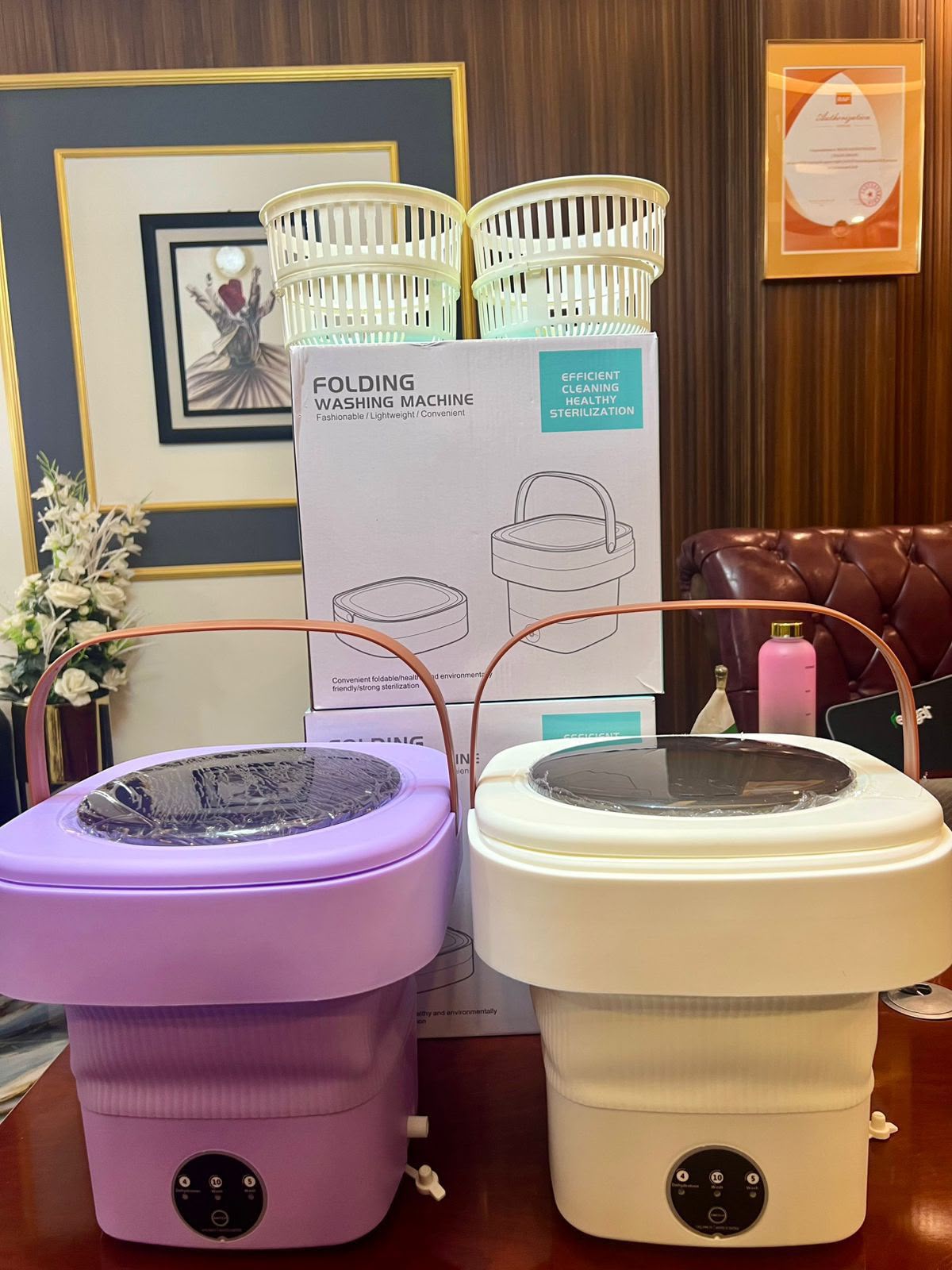 Portable Folding Mini Washing Machine with Sterilization and Drying 3 Washing Modes